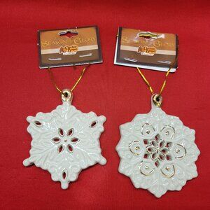 Crockett Barrel  Snowflake Ornament Season of Glory Christmas Set of 2